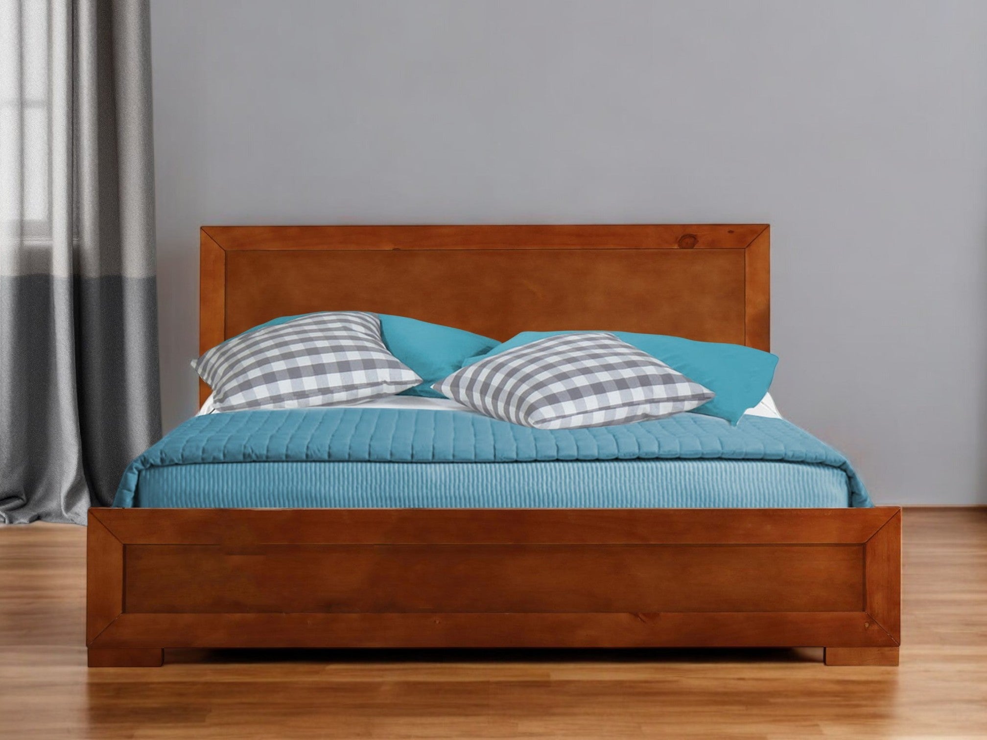 Black Wood Twin Platform Bed-Standard Beds-DECOROLALA