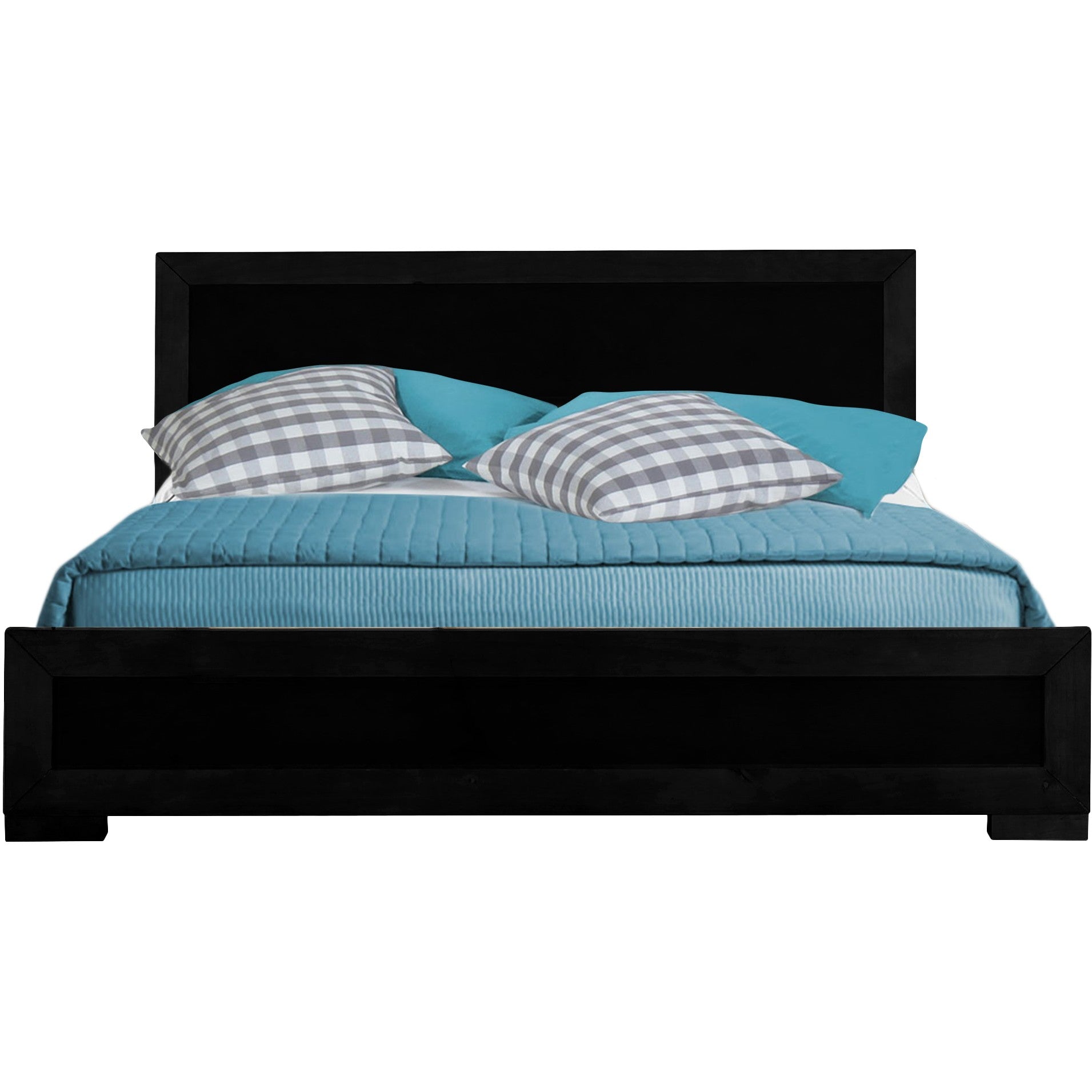 Black Wood Twin Platform Bed-Standard Beds-DECOROLALA
