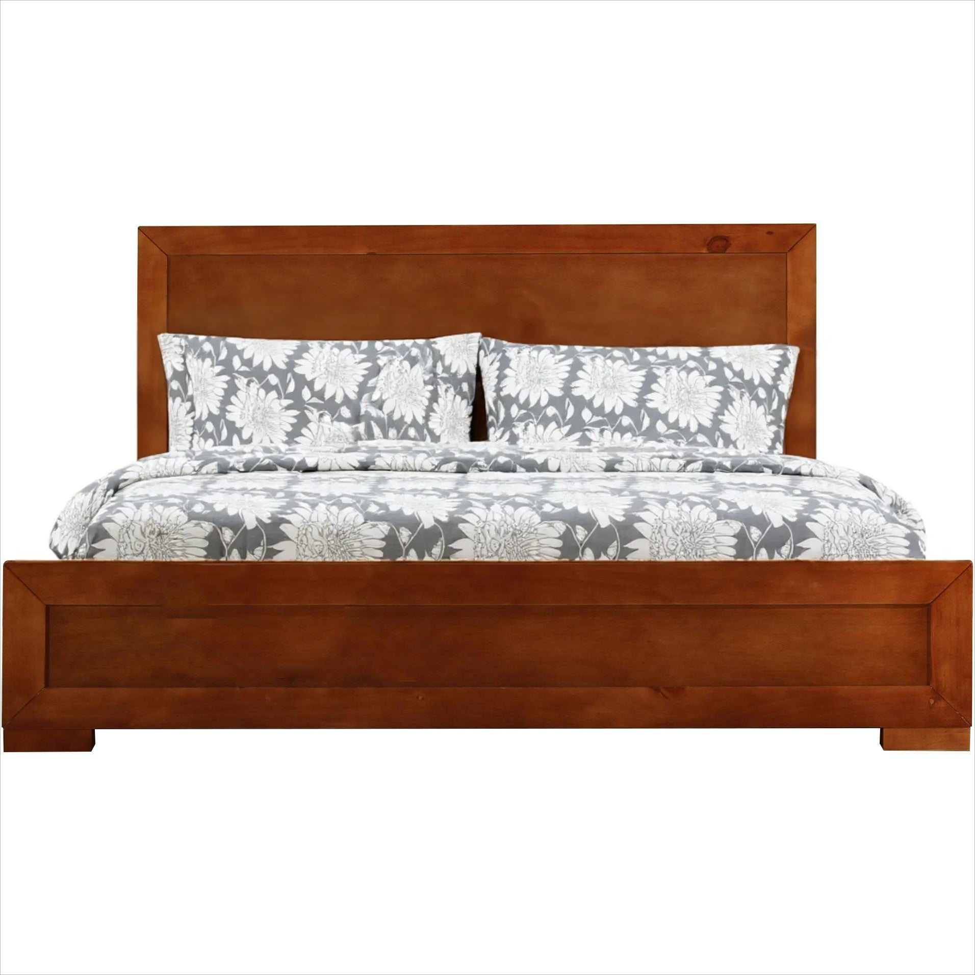 Black Wood Twin Platform Bed-Standard Beds-DECOROLALA