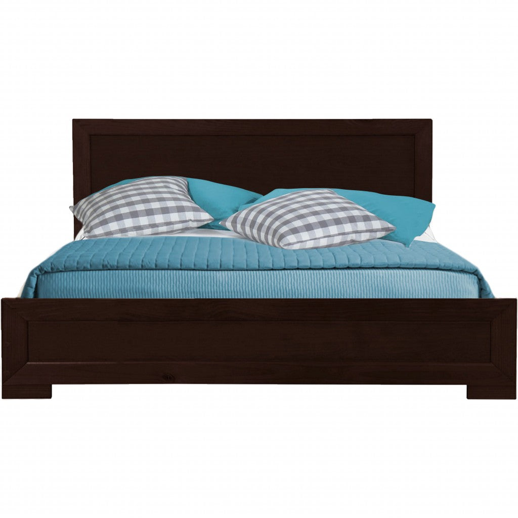 Black Wood Twin Platform Bed-Standard Beds-DECOROLALA