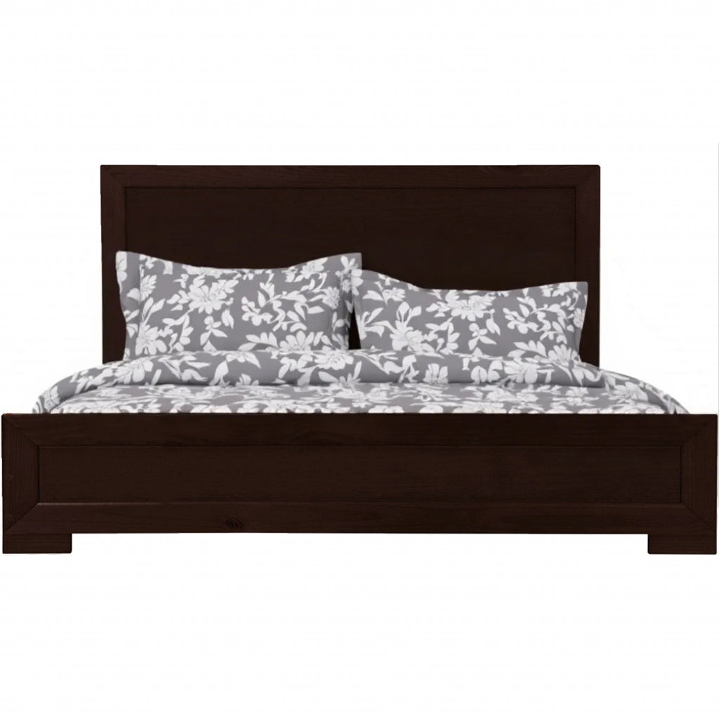 Black Wood Twin Platform Bed-Standard Beds-DECOROLALA