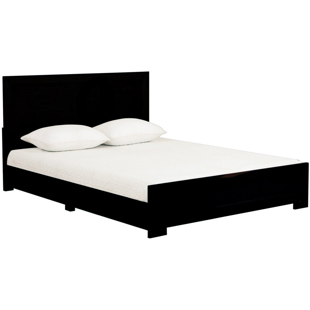 Black Wood Twin Platform Bed-Standard Beds-DECOROLALA
