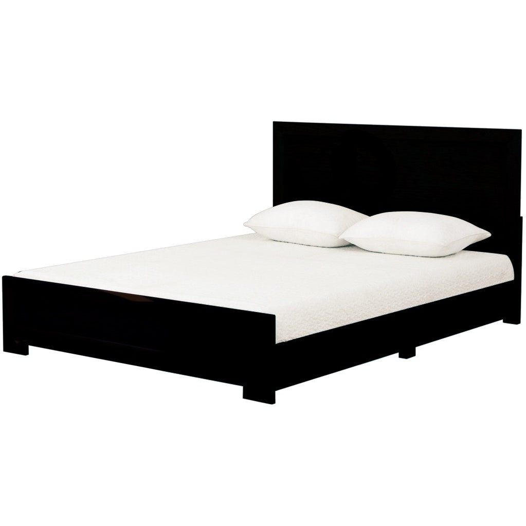 Black Wood Twin Platform Bed-Standard Beds-DECOROLALA