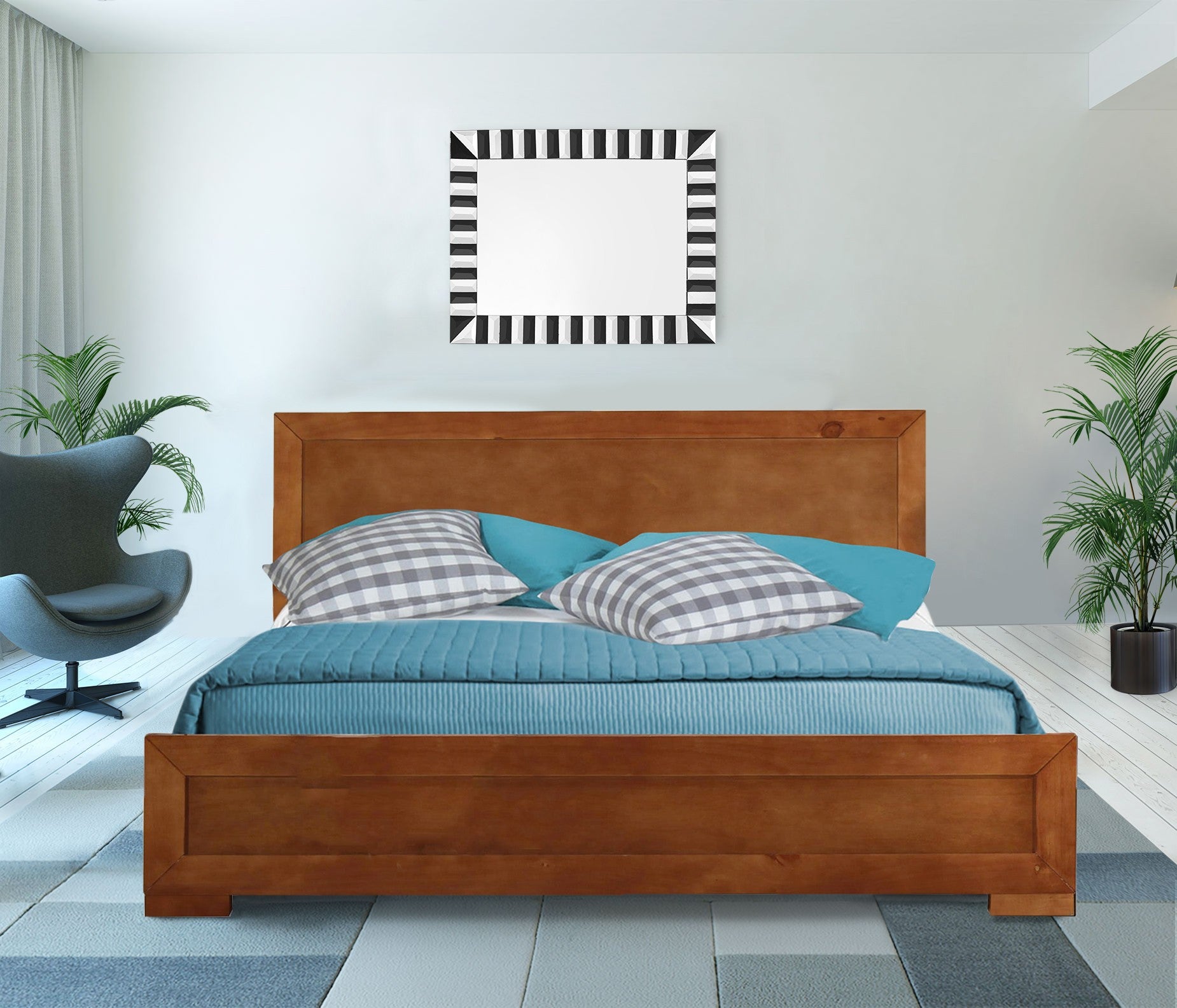 Black Wood Twin Platform Bed-Standard Beds-DECOROLALA