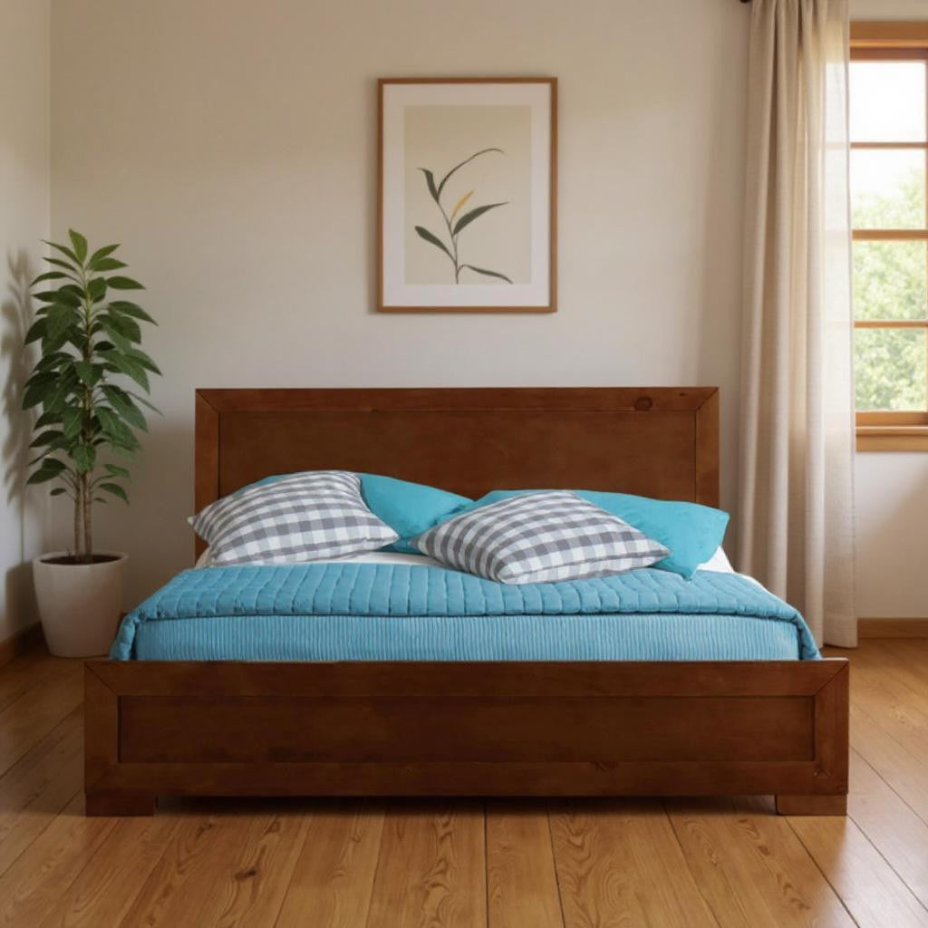 Black Wood Twin Platform Bed-Standard Beds-DECOROLALA