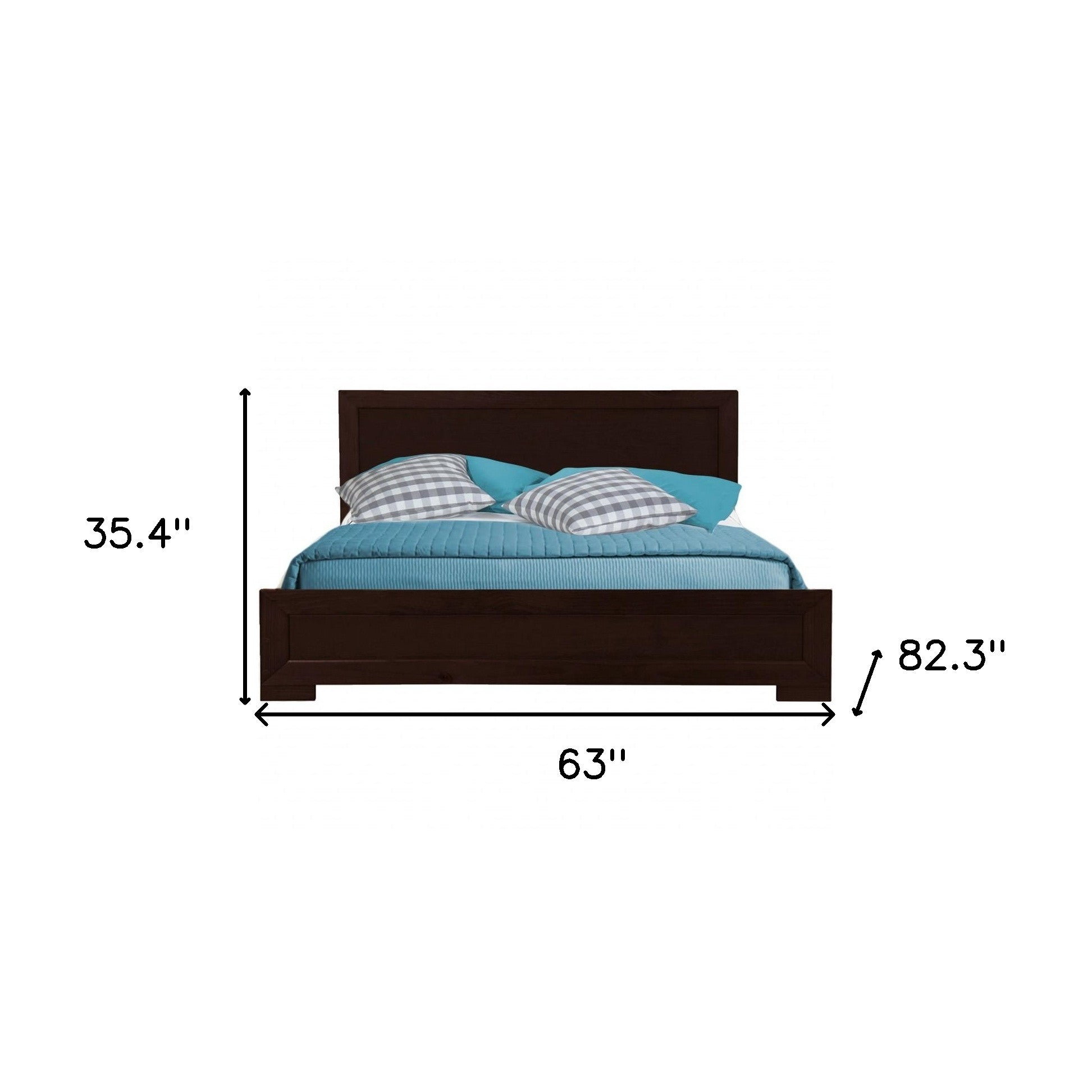 Black Wood Twin Platform Bed-Standard Beds-DECOROLALA