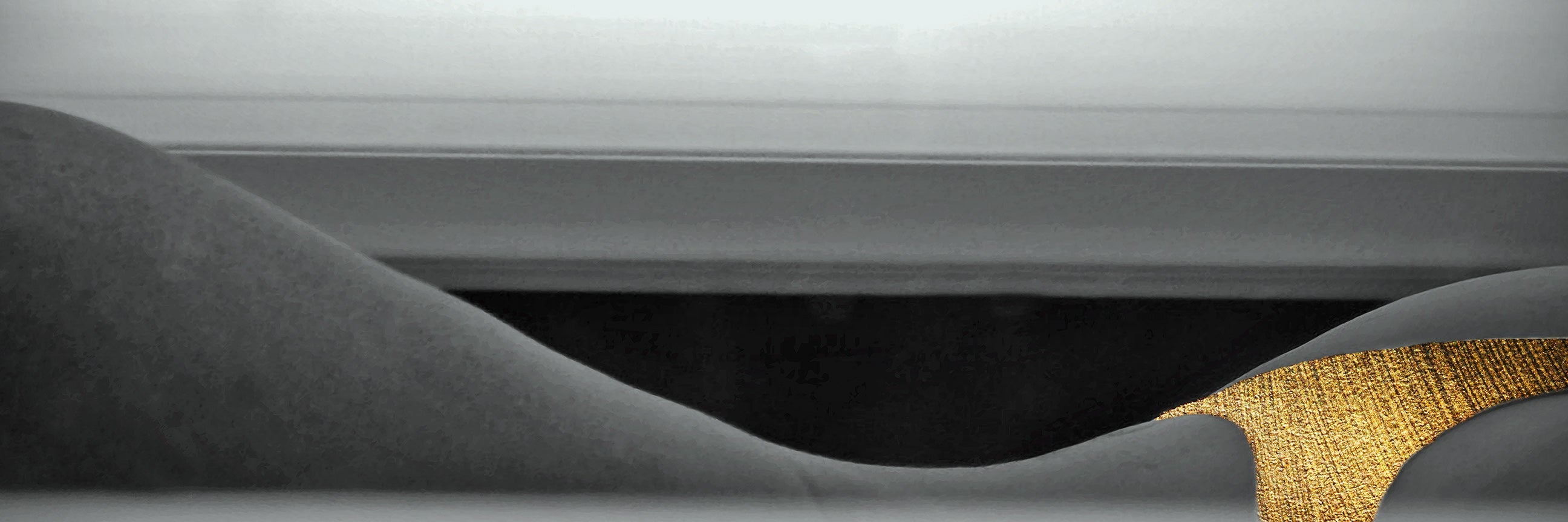 Black and Gold Curves Canvas - Fine Art -Large Wall decor- Gold varnish-Wall Art-DECOROLALA