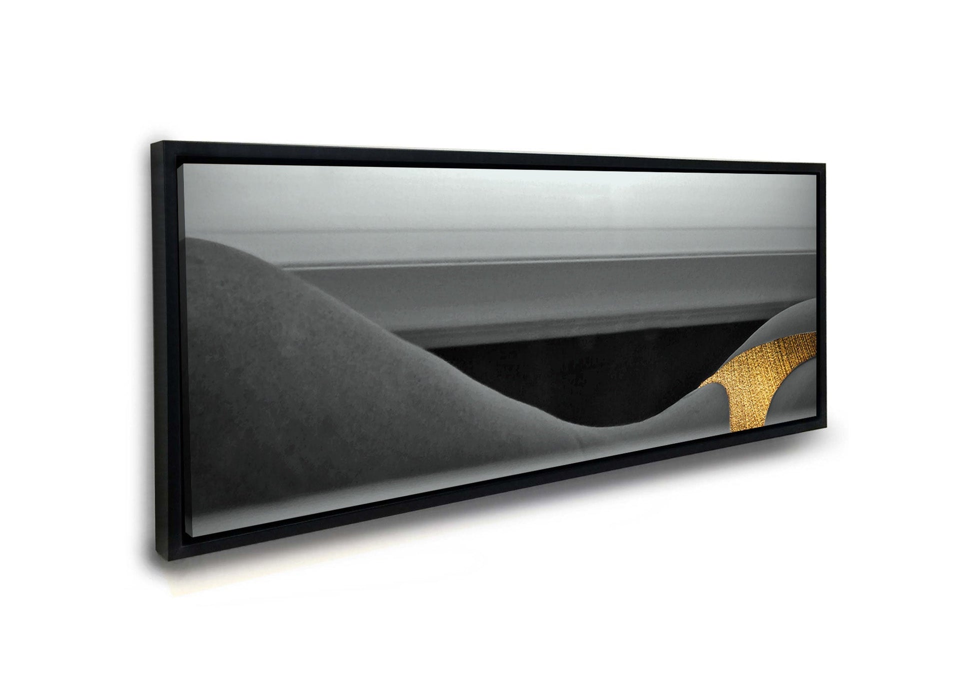 Black and Gold Curves Canvas - Fine Art -Large Wall decor- Gold varnish-Wall Art-DECOROLALA