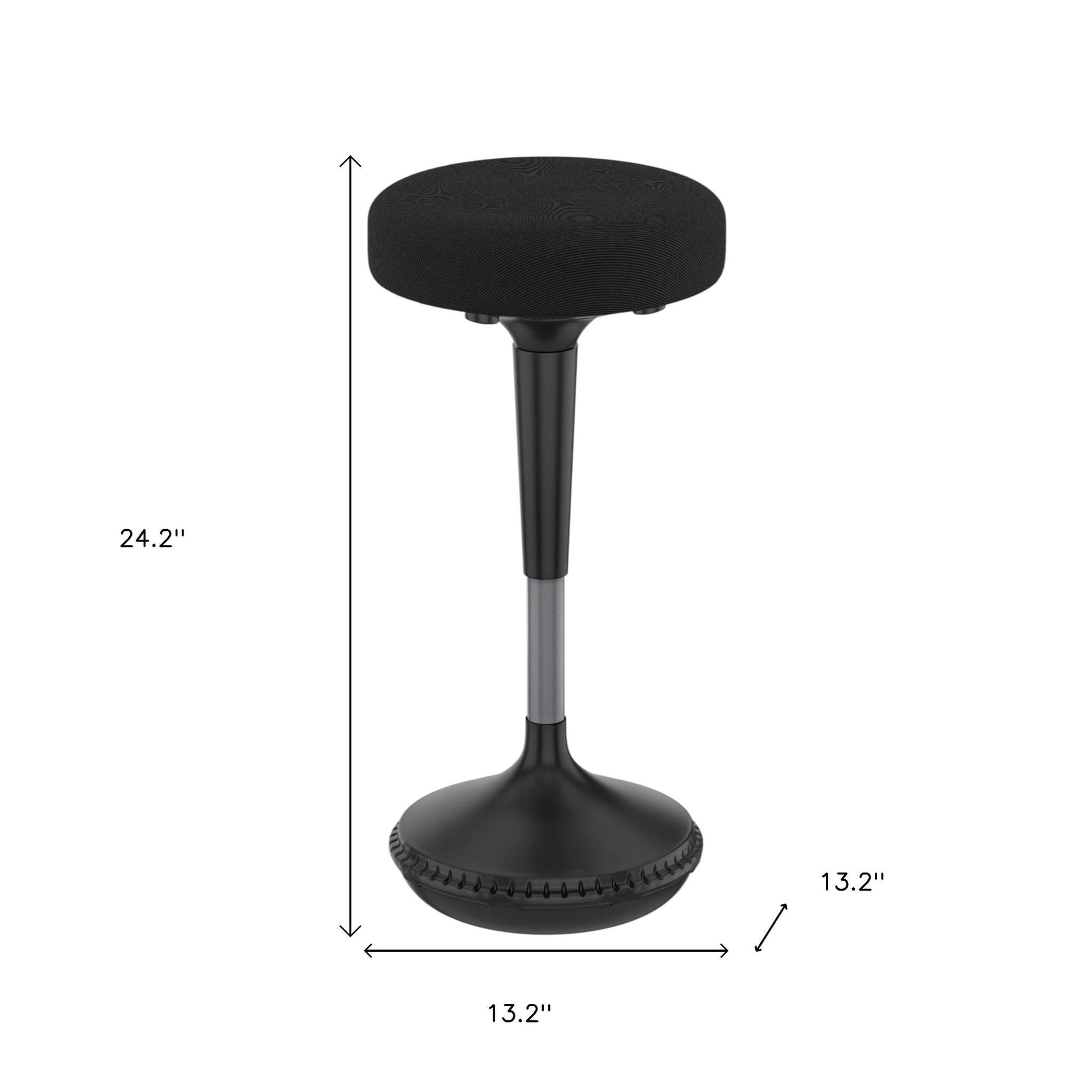 Black and Gray Adjustable Height Swivel Office Chair-Office Chairs-DECOROLALA