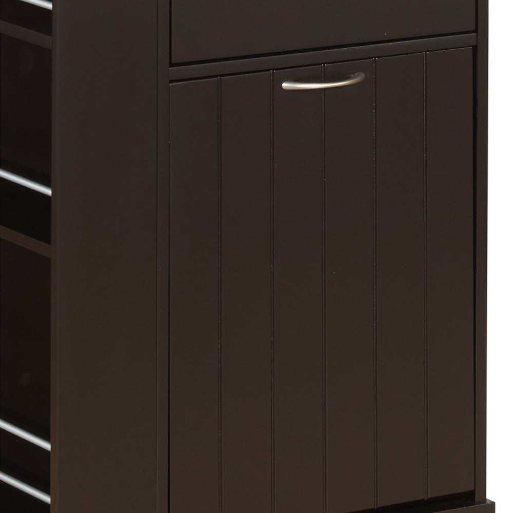 Black and Natural 29" Rolling Kitchen Cart With Storage-Kitchen Carts-Islands-DECOROLALA