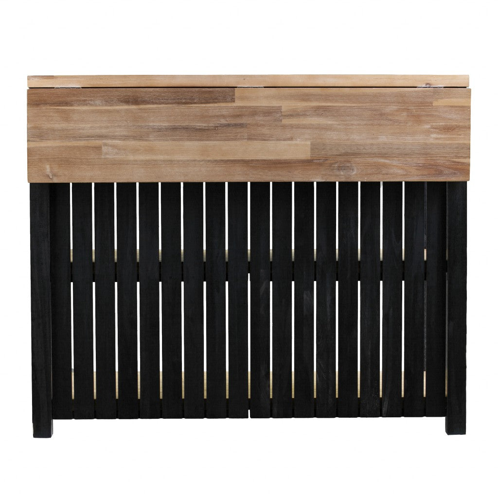 Black and Natural 44" Kitchen Island With Storage-Kitchen Carts-Islands-DECOROLALA