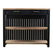 Black and Natural 44" Kitchen Island With Storage-Kitchen Carts-Islands-DECOROLALA