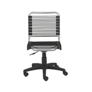 Black and Silver Adjustable Swivel Bungee Rolling Office Chair-Office Chairs-DECOROLALA