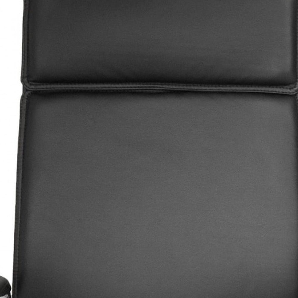 Black and Silver Adjustable Swivel Faux Leather Rolling Executive Office Chair-Office Chairs-DECOROLALA