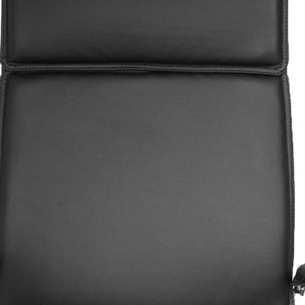 Black and Silver Adjustable Swivel Faux Leather Rolling Executive Office Chair-Office Chairs-DECOROLALA