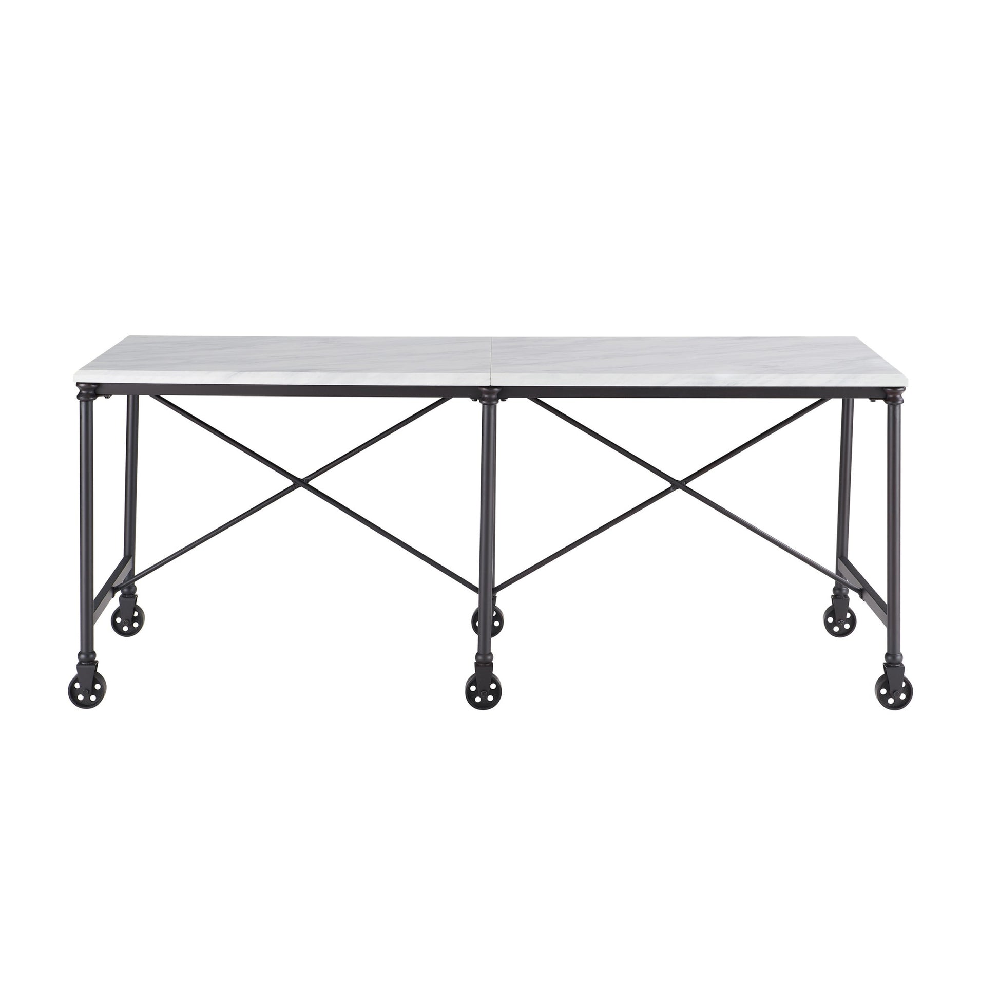 Black and White 70" Rolling Kitchen Island-Kitchen Carts-Islands-DECOROLALA