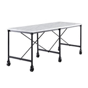 Black and White 70" Rolling Kitchen Island-Kitchen Carts-Islands-DECOROLALA