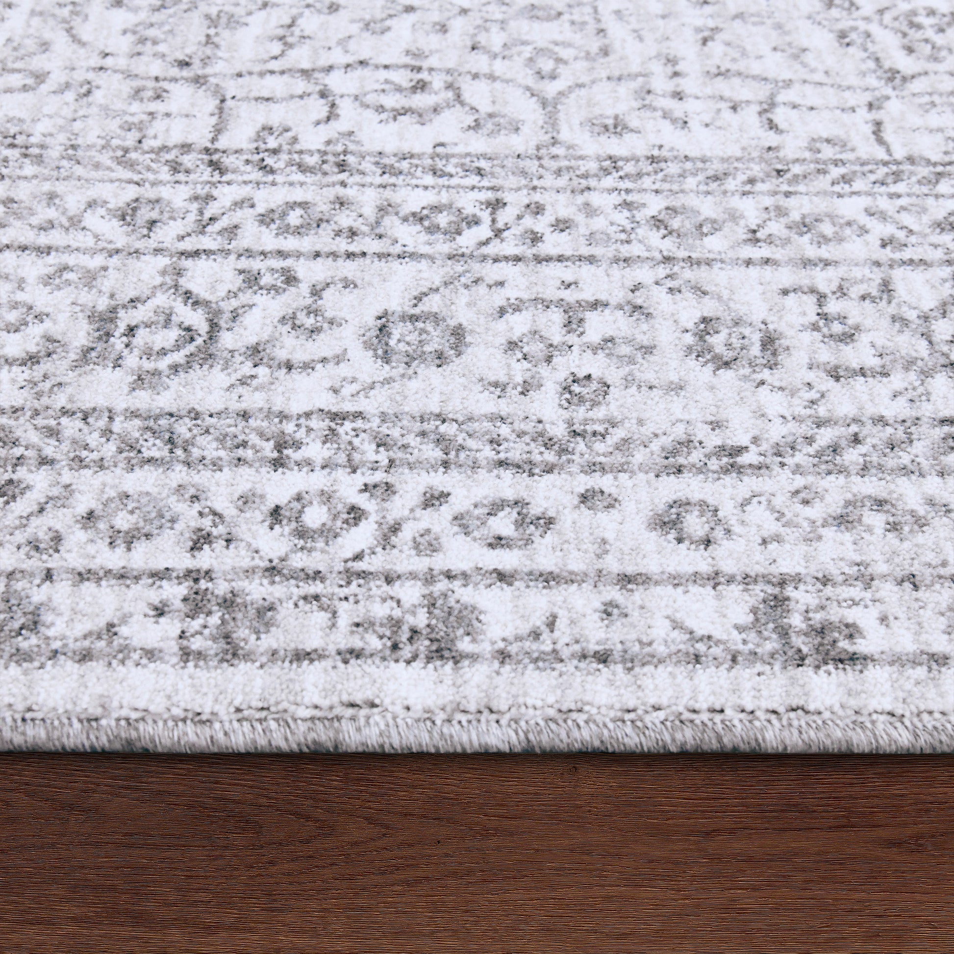 Blake Grey Blue Fringed Power Loomed Rug-DECOROLALA