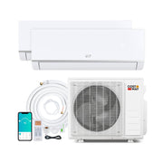 Blast Pro 20000 BTU 2 Zone 23 SEER2 Mini Split AC with Heat Pump-9K + 12K-Multi-Zone Mini Split Air Conditioners-DECOROLALA