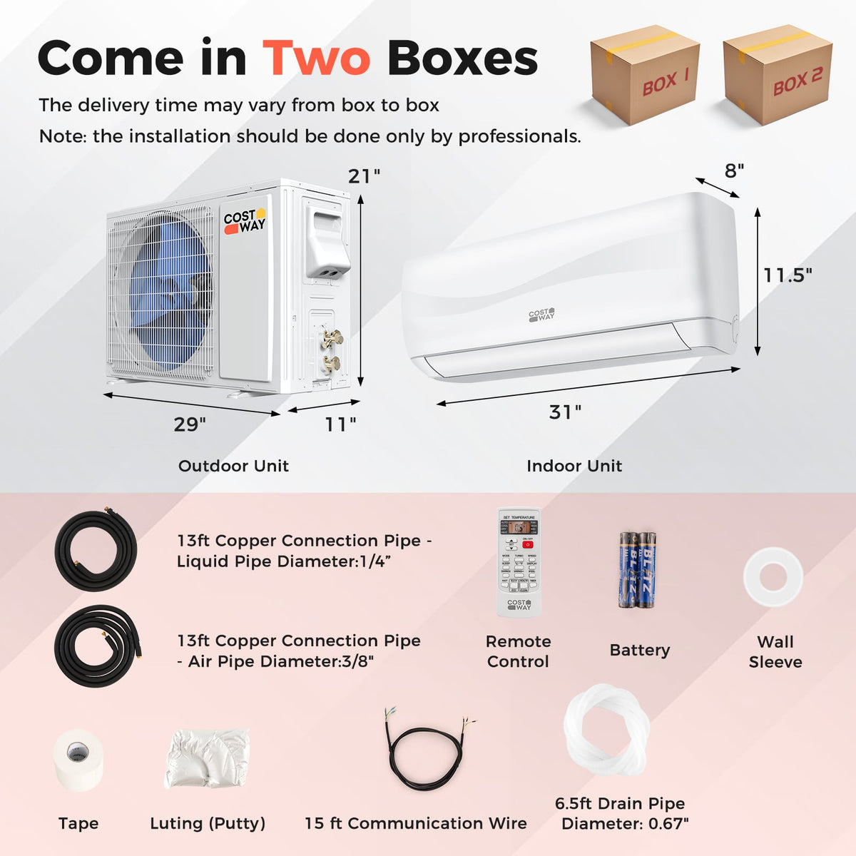 Blast Series 12000 BTU 20 SEER2 115V Ductless Mini Split Air Conditioner-Mini Split Air Conditioners-DECOROLALA