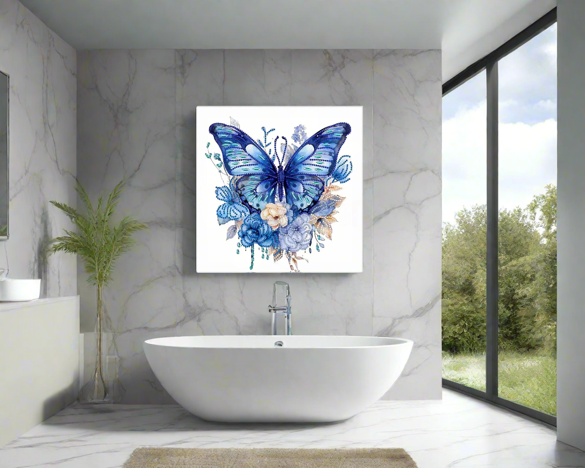 Blue Butterfly Canvas Print 36X36 Inch-Canvas Print-DECOROLALA