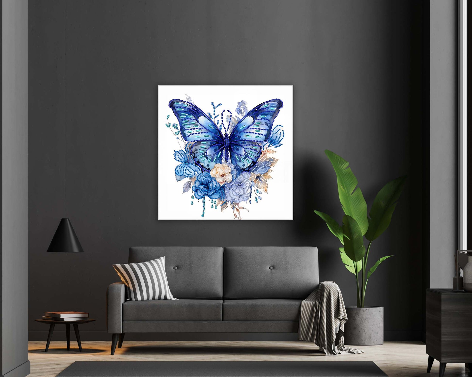 Blue Butterfly Canvas Print 36X36 Inch-Canvas Print-DECOROLALA