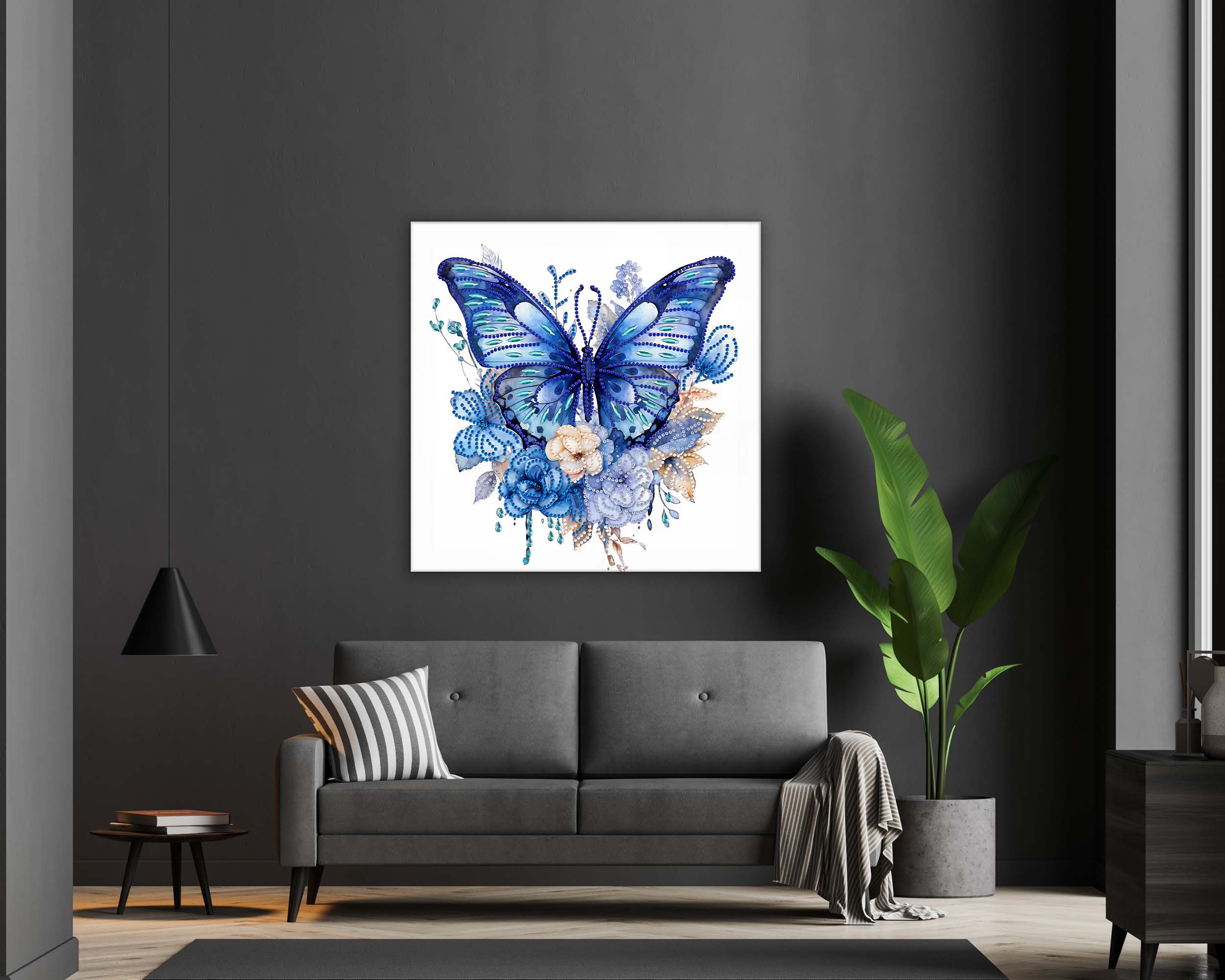 Blue Butterfly Canvas Print 36X36 Inch-Canvas Print-DECOROLALA