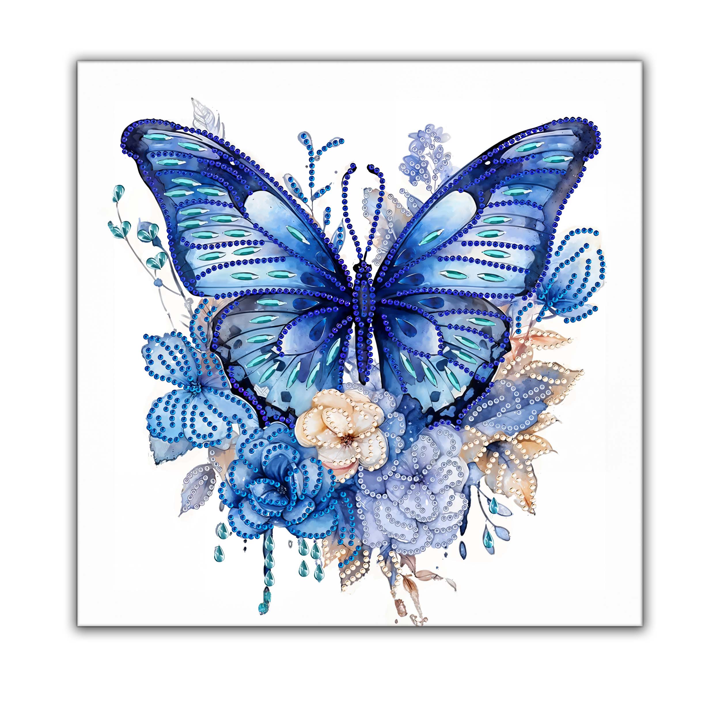 Blue Butterfly Canvas Print 36X36 Inch-Canvas Print-DECOROLALA
