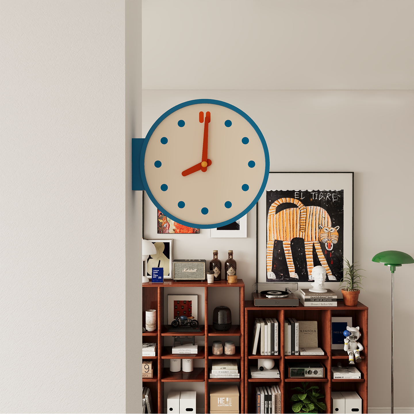 Blue Corner View Clock-Clock-DECOROLALA