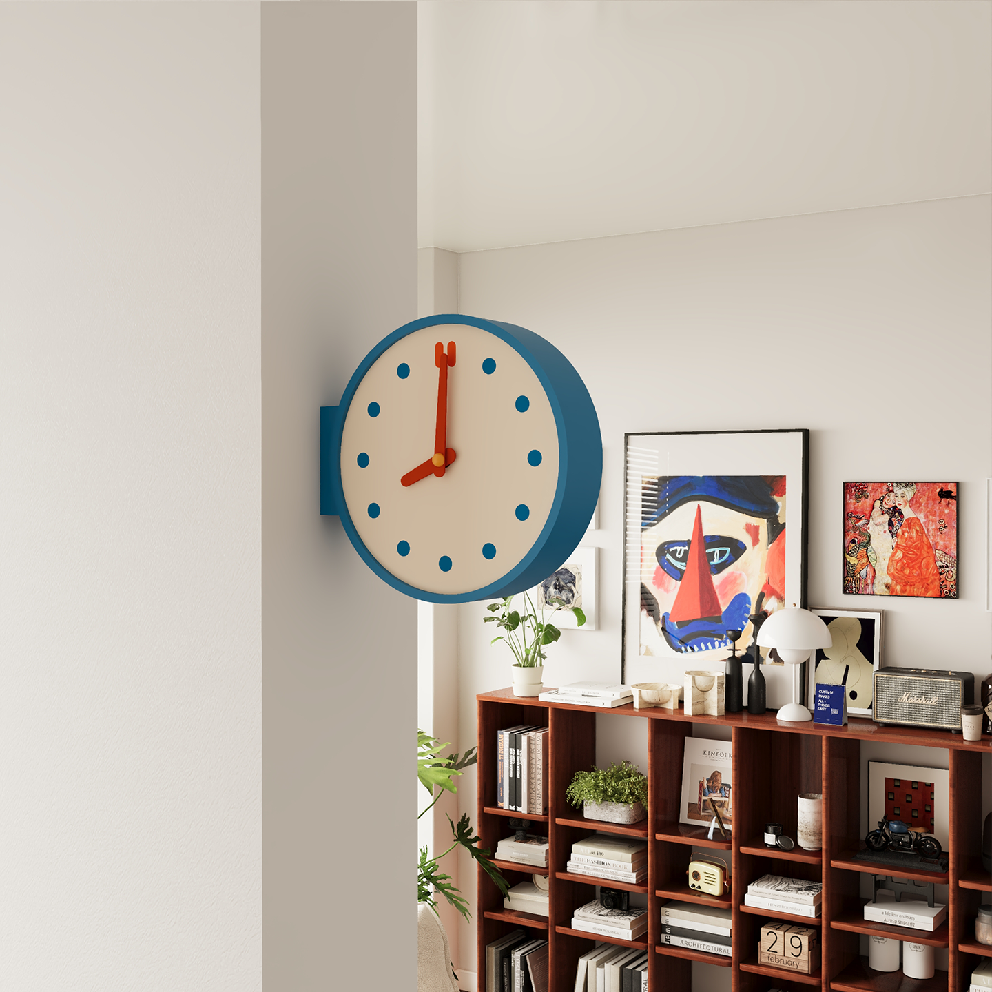 Blue Corner View Clock-Clock-DECOROLALA