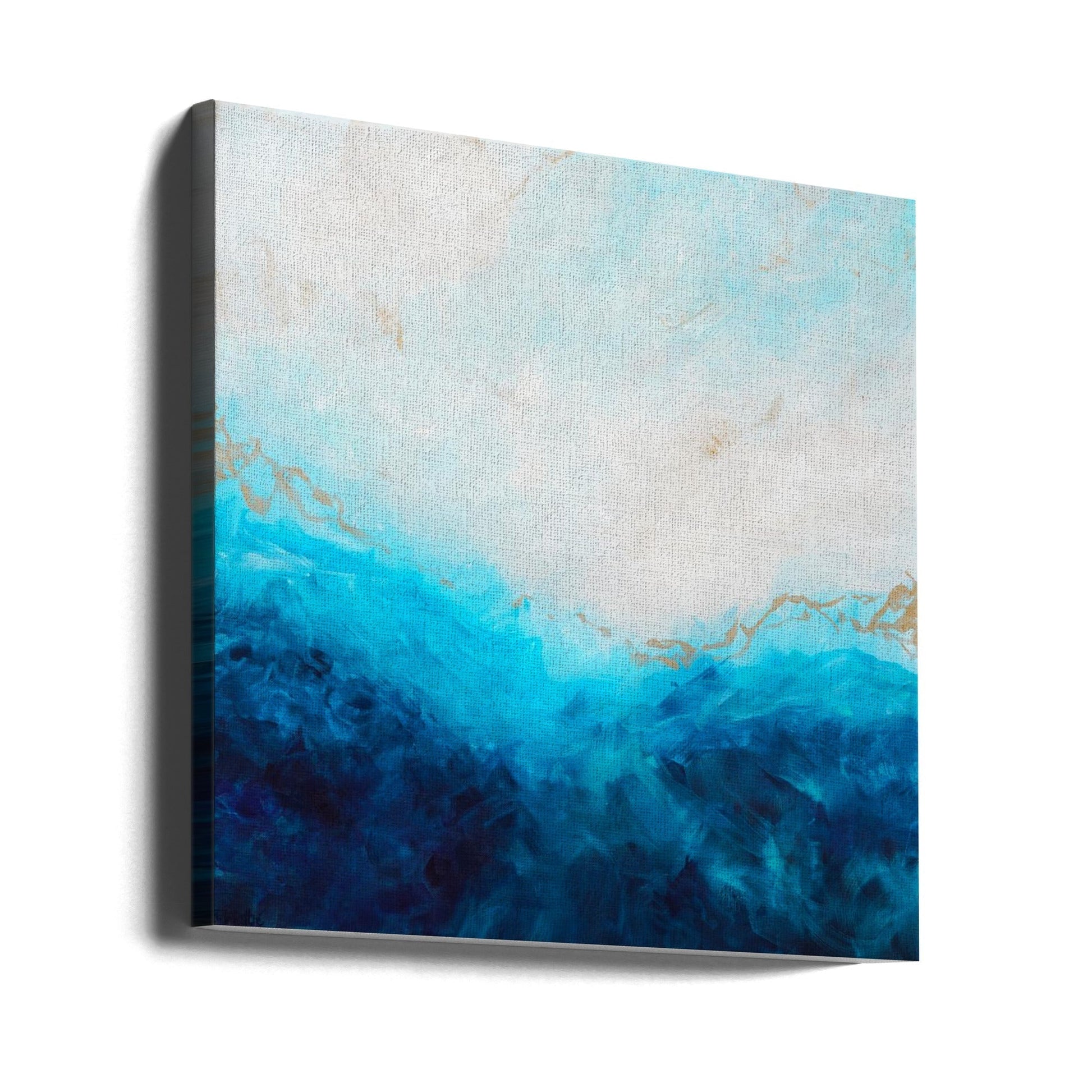 Blue Sea Golden Sunlight 1 Abstract Wall Art-Canvas Print-DECOROLALA