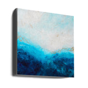 Blue Sea Golden Sunlight 1 Abstract Wall Art-Canvas Print-DECOROLALA