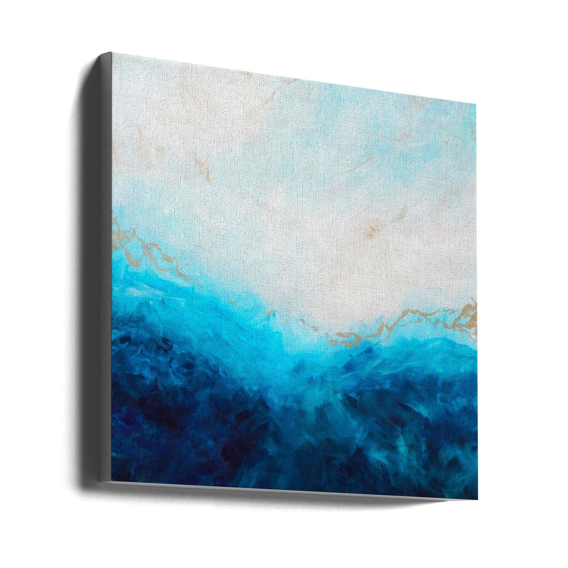 Blue Sea Golden Sunlight 1 Abstract Wall Art-Canvas Print-DECOROLALA