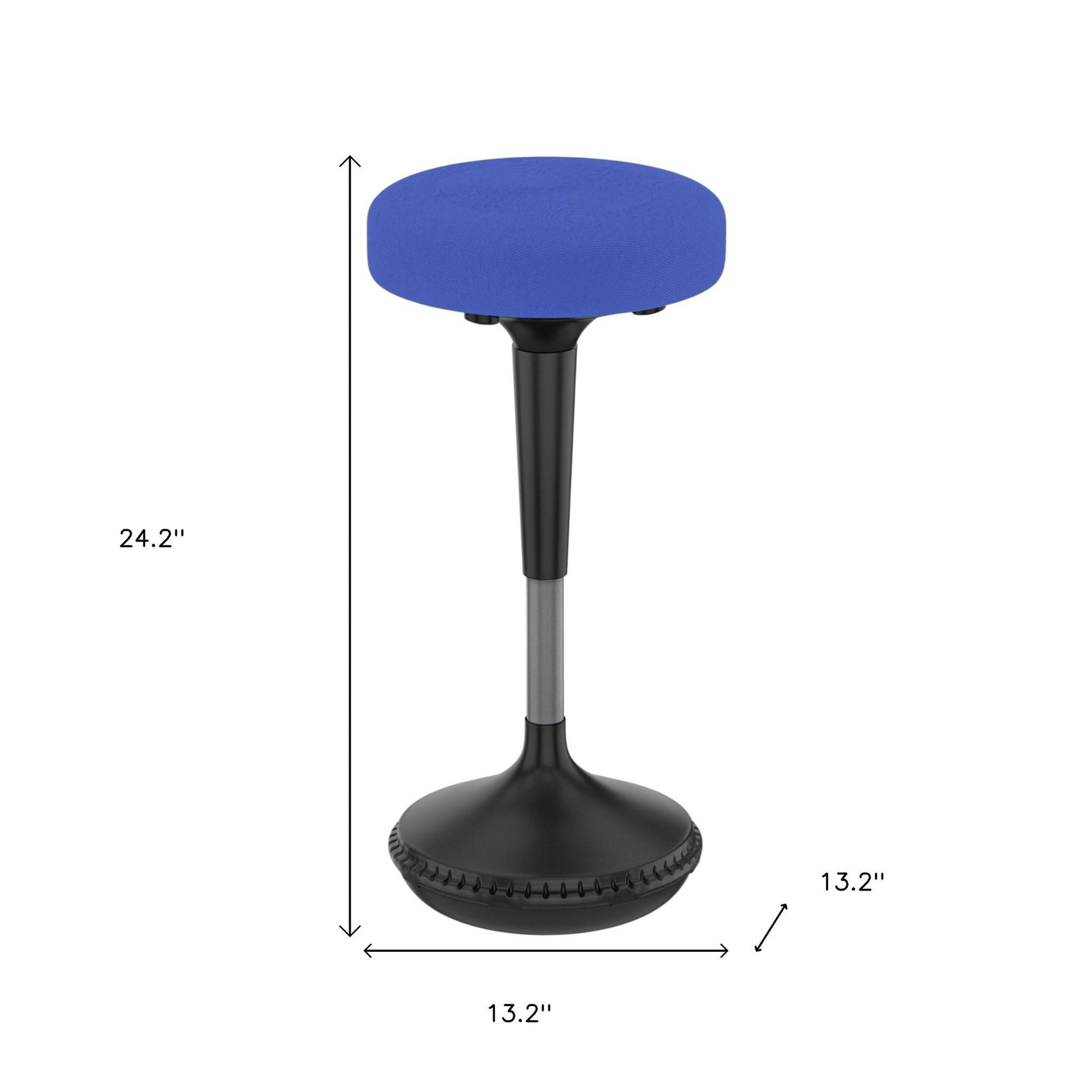 Blue and Black Adjustable Height Swivel Office Chair-Office Chairs-DECOROLALA