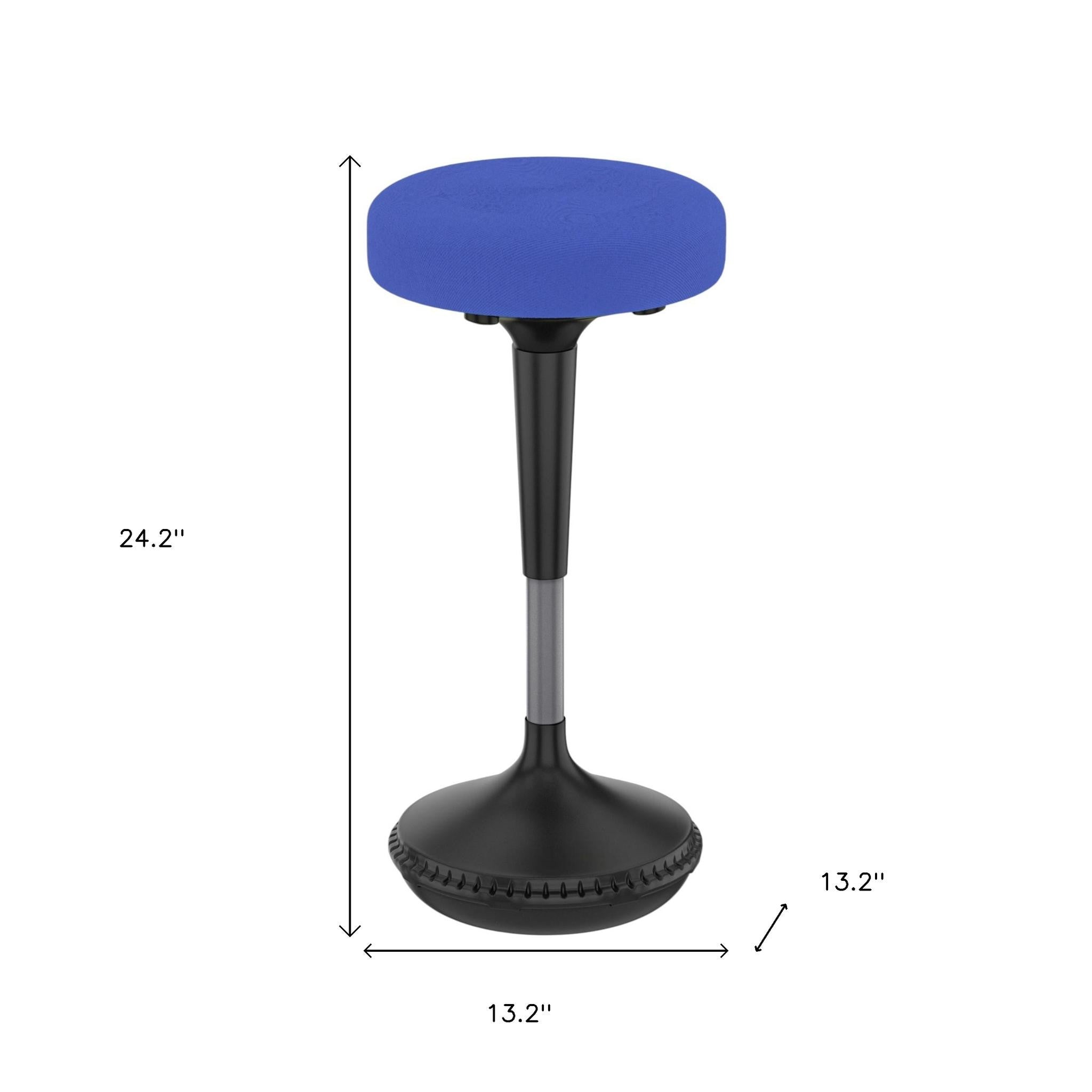 Blue and Black Adjustable Height Swivel Office Chair-Office Chairs-DECOROLALA