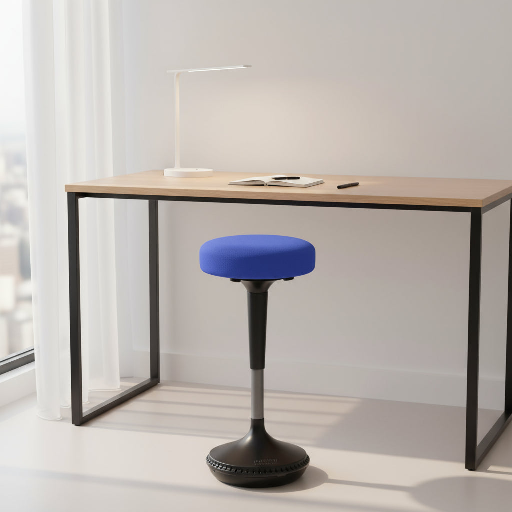 Blue and Black Adjustable Height Swivel Office Chair-Office Chairs-DECOROLALA