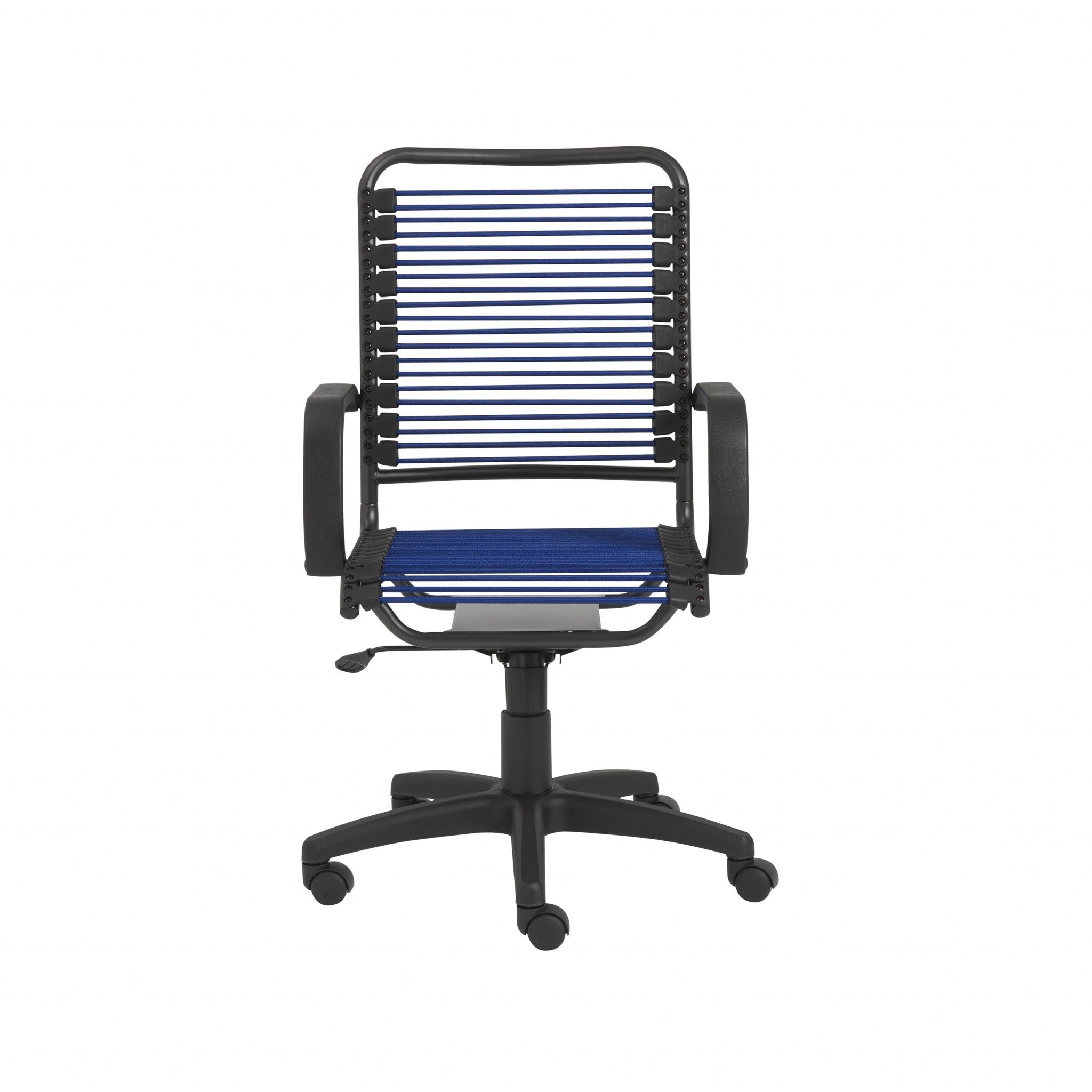 Blue and Black Adjustable Swivel Bungee Rolling Office Chair-Office Chairs-DECOROLALA