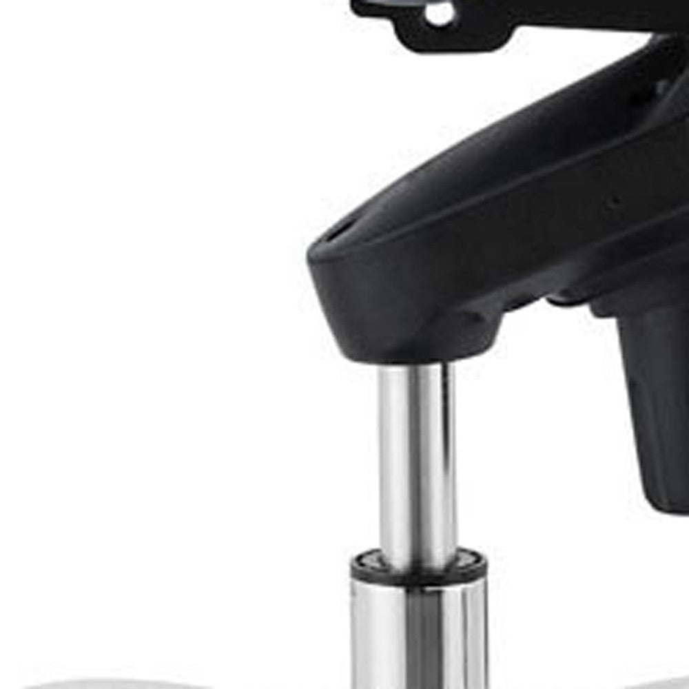 Blue and Silver Adjustable Swivel Faux Leather Rolling Conference Office Chair-Office Chairs-DECOROLALA