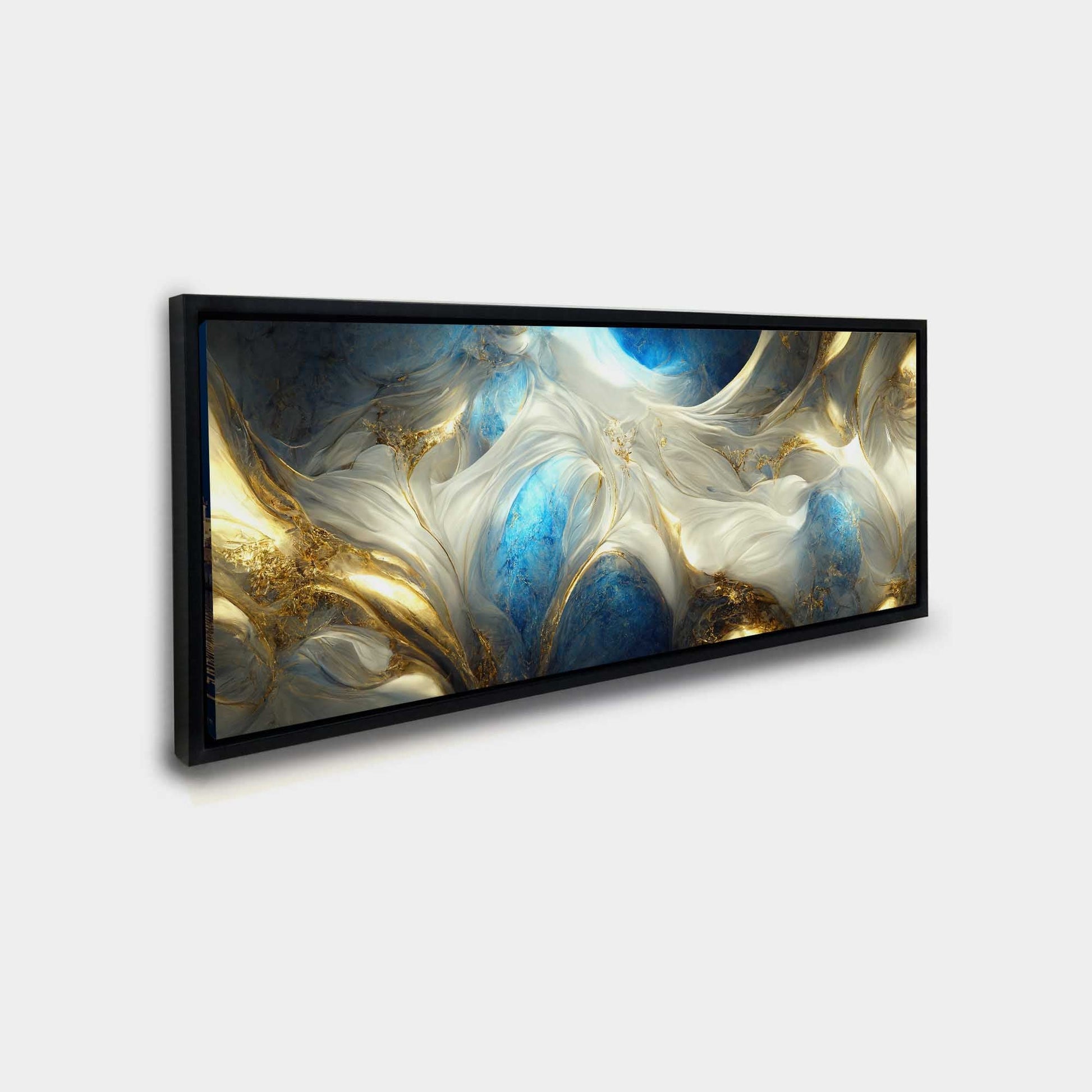Blues and Golds Abstract 72" x 24"-Print-DECOROLALA