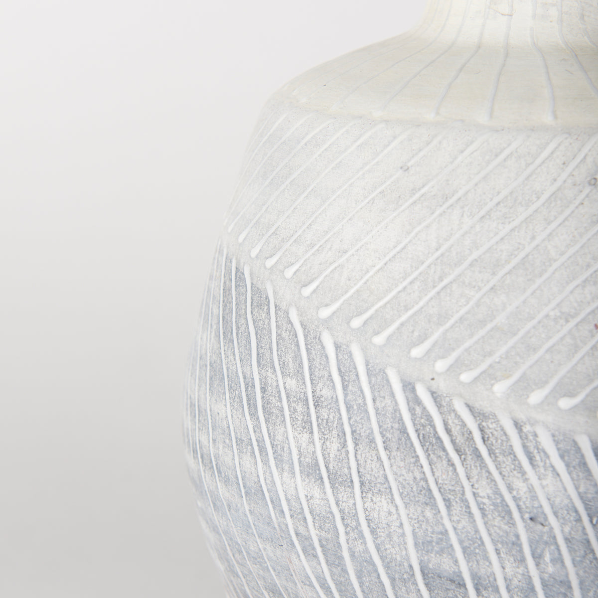 Blume 10H Off-White w/ Gray Textured Vase-Vase-DECOROLALA