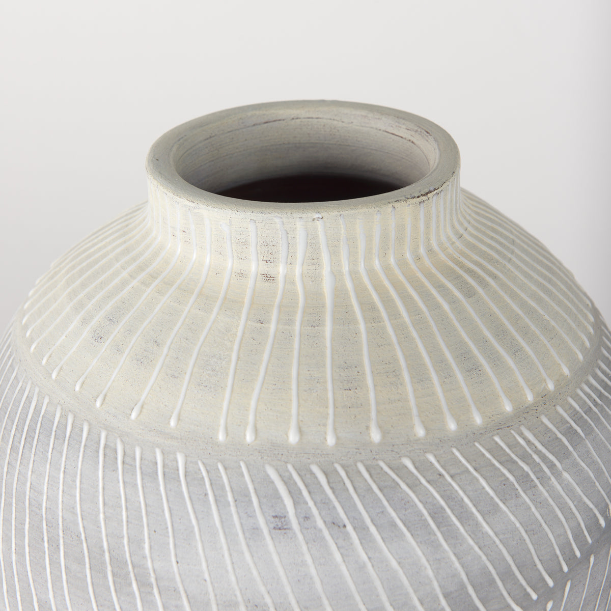 Blume 12.5H Off-White w/ Gray Textured Vase-Vase-DECOROLALA