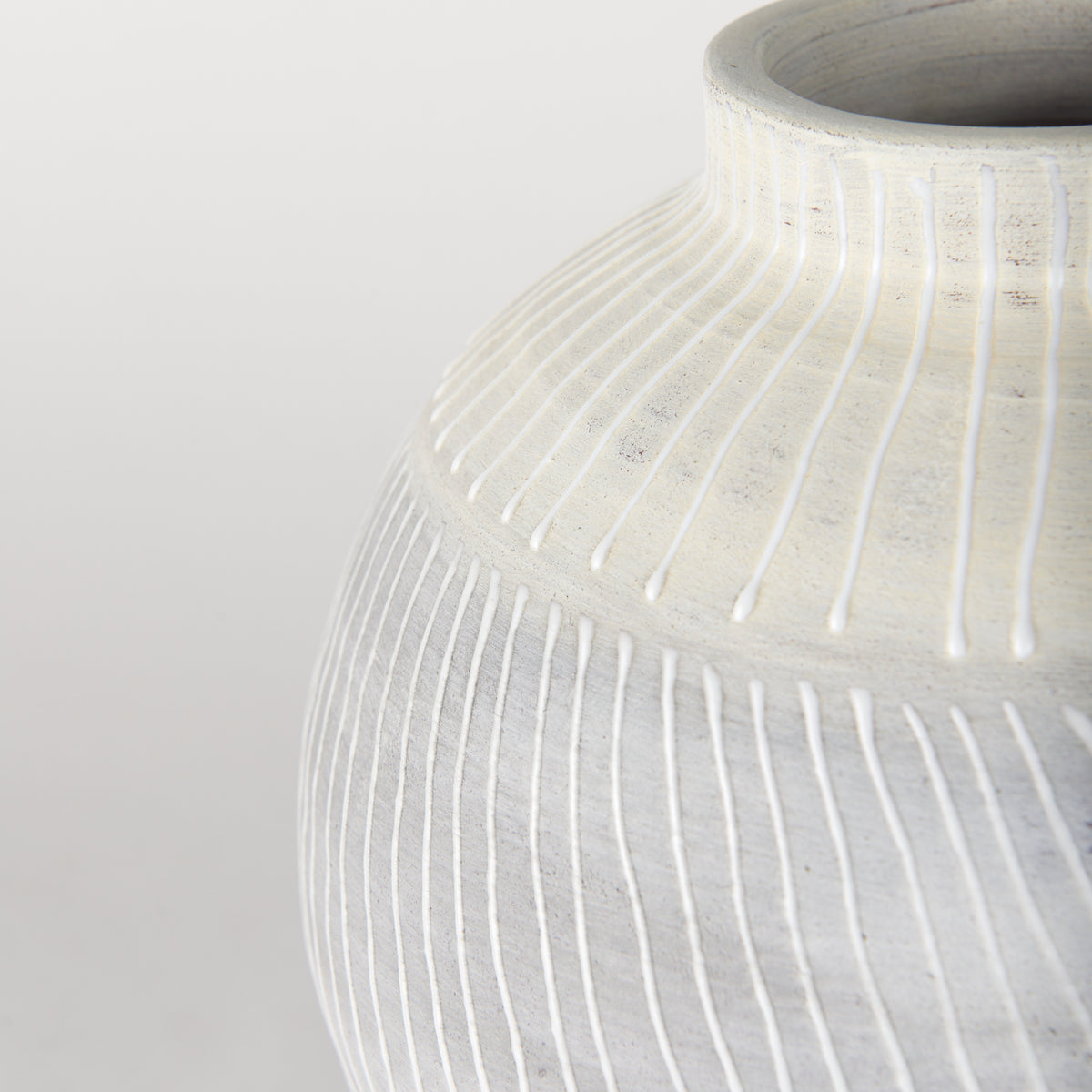 Blume 12.5H Off-White w/ Gray Textured Vase-Vase-DECOROLALA