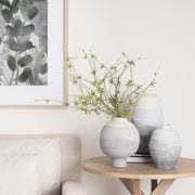 Blume 12.5H Off-White w/ Gray Textured Vase-Vase-DECOROLALA