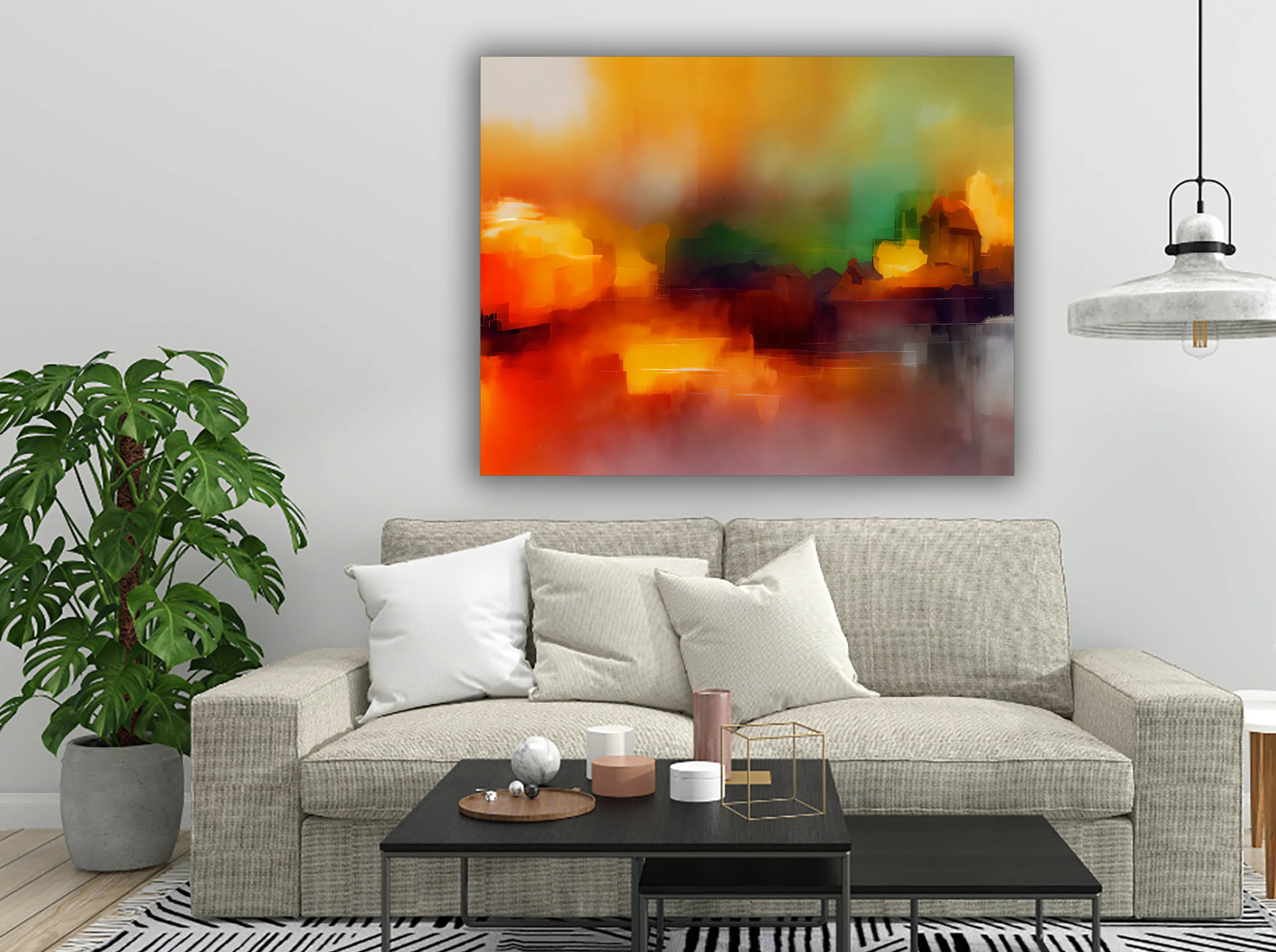 Blurred Sunset Canvas Wall Art 48x36-Wall Art-DECOROLALA