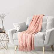 Blush Diamond Pattern Throw Blanket-Throw Blankets-DECOROLALA