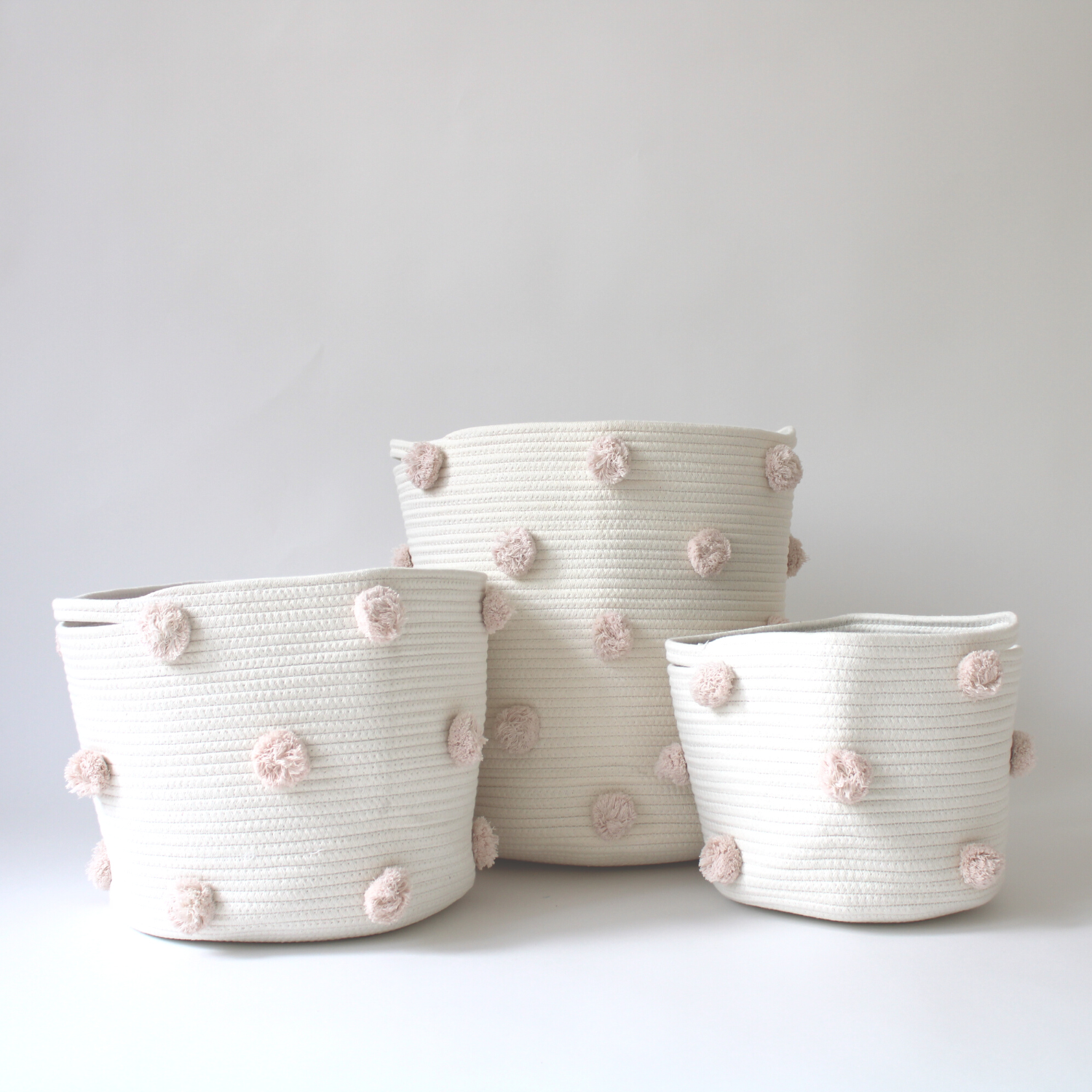 Blush Pom Basket - Large-Basket-DECOROLALA