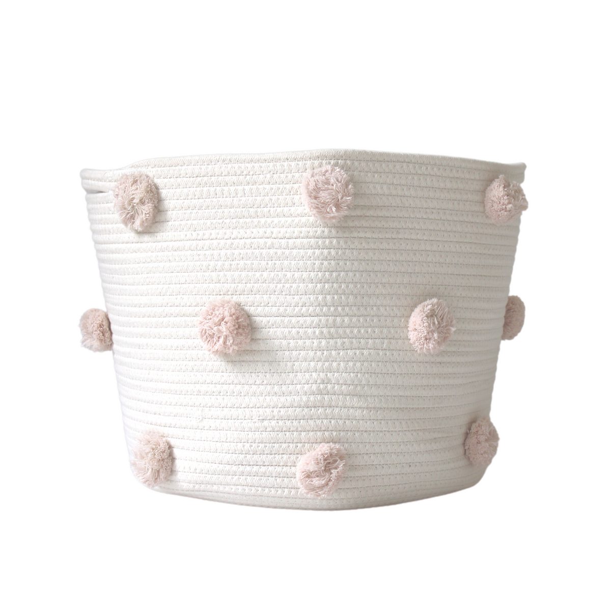 Blush Pom Basket - Large-Baskets-DECOROLALA
