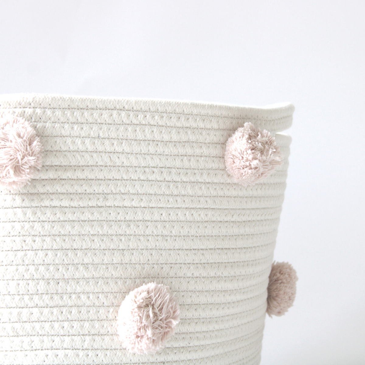 Blush Pom Basket - Large-Baskets-DECOROLALA