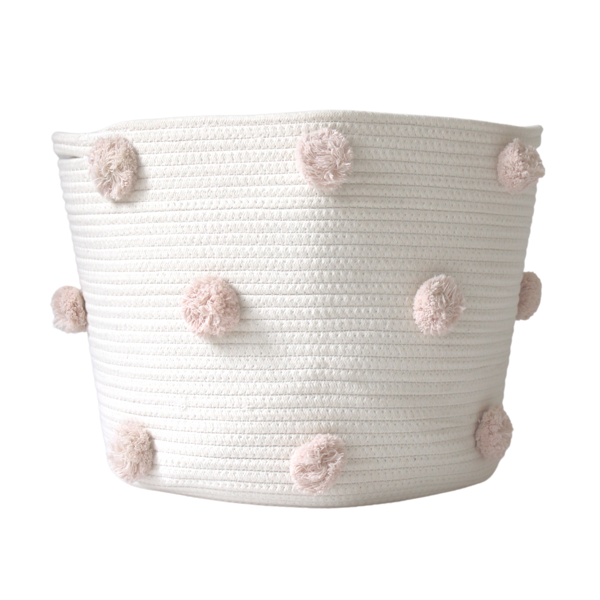 Blush Pom Basket - Large-Baskets-DECOROLALA