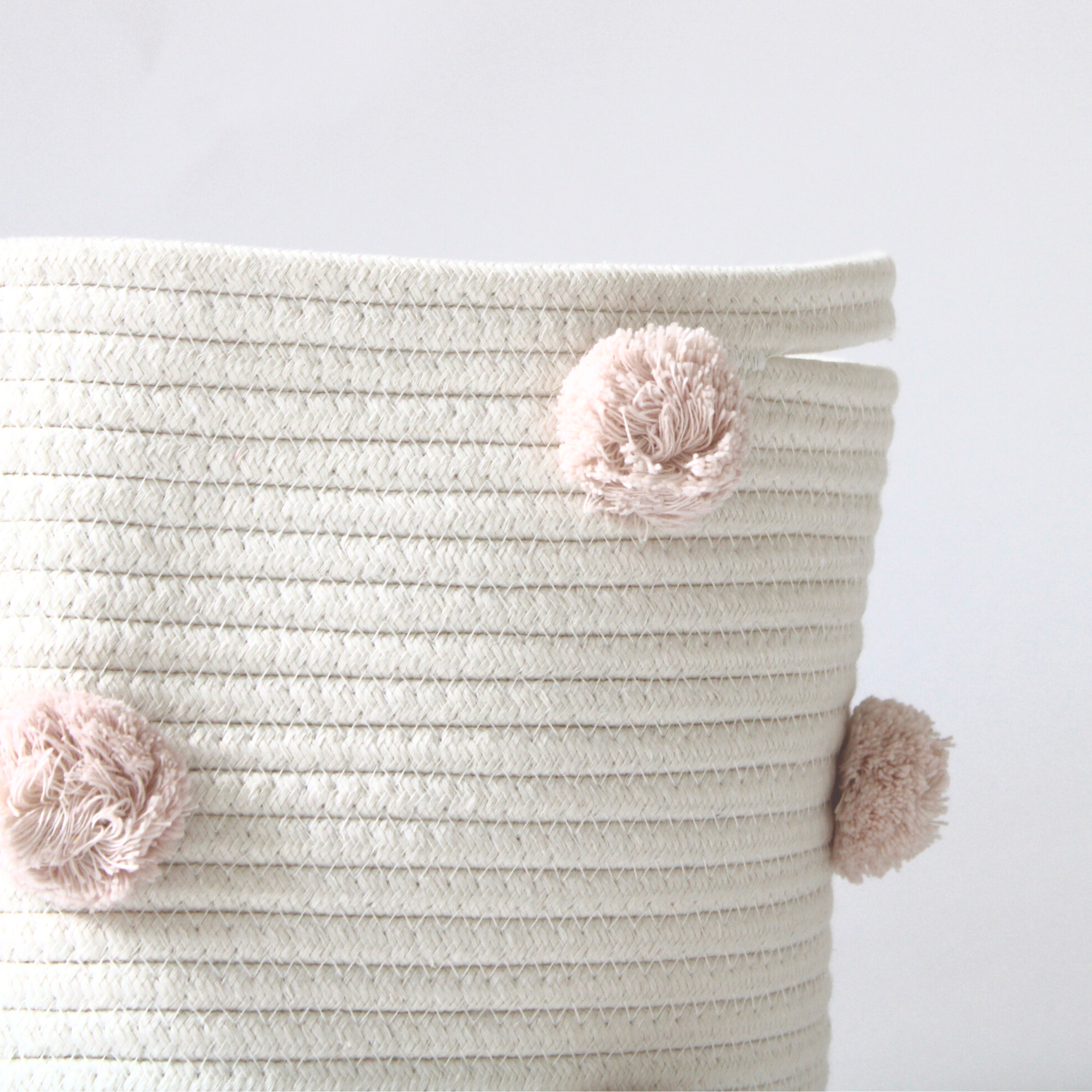 Blush Pom Basket - Medium-Basket-DECOROLALA